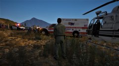 Air 1 on Standby for Serious Bicyclist vs. Vehicle Victim.. CPR in Progress