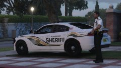 Deputy is about to selfish with his favorite car