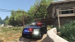 Park Ranger station with Tahoe lights