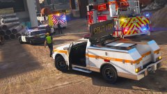 CHP, LAFD, and DOT arrives on scene of a vehicle accident in Alta.