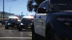 In pursuit of suspect around Mirror Park