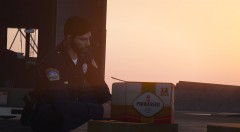 LSIAPD officer searching through a boxville