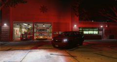 Fire P.O.V. outside of Fire Station 7with Engine 703 and ALS 703