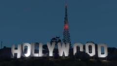 Hollywood sign at dusk