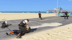 Frontline Policing Officer struggles with a suspect on the ground