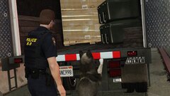 FIBP K-9 searching back of a truck