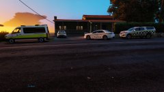 Crews on scene at an early morning domestic.