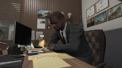 Captain A.P. Jones in his office