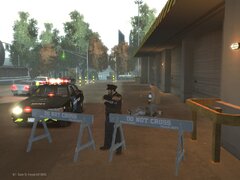 Airport police on a murder scene