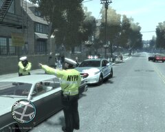 NYPD at a traffic stop.