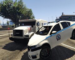 Armored Truck ramming a greek police cruiser.