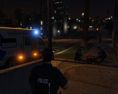 French national police and SAMU in the scene of a knife attack