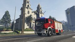 Polish firefighters responding