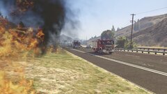 Firefighters responding to a brush fire (1/2)