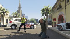 Politie officers arresting a suspect