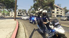 Greek police pursuing a suspect