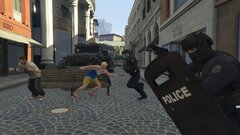 Greek tactical team moves in