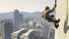 Austrian EKO COBRA operative rappelling from a building