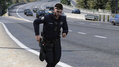 FHP K-9 Trooper Running On Foot