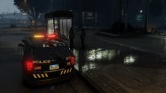 Police Patrol with Partner during Rain