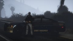 San Andreas State Trooper Patrol during fog