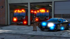 FHP Trooper Next to To His Patrol Car Alongside the SAFD