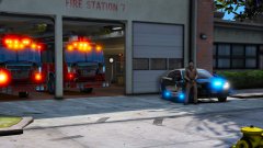 FHP Trooper Next to To His Patrol Car Alongside the SAFD