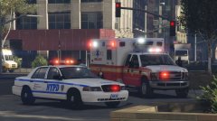 fdny f-450 ambulance & NYPD Rmp pic1.jpg