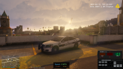 Sunset at parking lot.