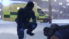 An Ambulance crew dealing with a Hypothermia Patient