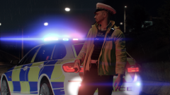 A Road Crime Team Officer on a Fast Road Cordon