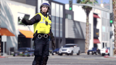 Public Order Officer directing people