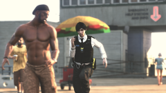 City Officer chasing a suspect