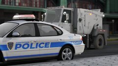 NYC Sanitation Street Sweeper & Squad car.