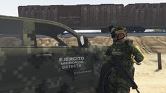 Mexican army soldier securing a scene