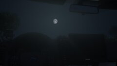 The inside of a police car at night