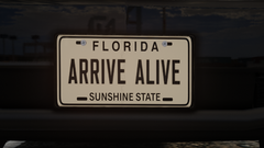 FHP "ARRIVE ALIVE" Plate black & tan
