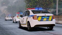 A convoy of patrol police cars of Ukraine