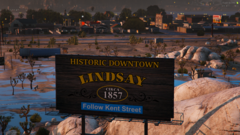 Downtown Lindsay Sign