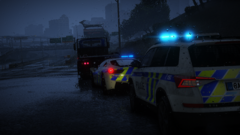 Traffic stop in the thunder