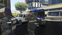 Gendarmerie riot control unit responding
