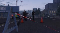German police responding to a car bomb threat [1/3]