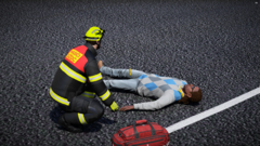 Medical assistance from the railways firefighters