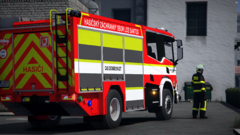 Trash bin fire at the gas station