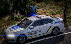 Skoda Octavia 2024 patrol police of Ukraine, One-Leg Stand (OLS) test