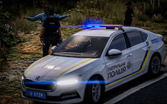 Skoda Octavia 2024 patrol police of Ukraine, One-Leg Stand (OLS) test
