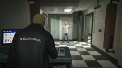 Europol officer processing a suspect