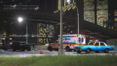 NYPD and LCEMS Responding to a Traffic Accident, Circa 1996.