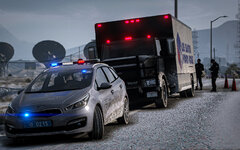 Escort of the vehicle by the Road Traffic Safety Patrol Police of Ukraine