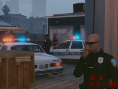 An officer who was smoking in corner